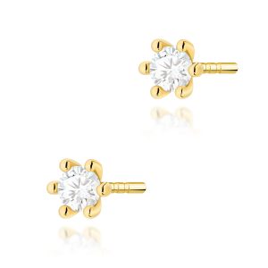 Kolczyki K0222 Diament 2 x 0,10ct żółte złoto