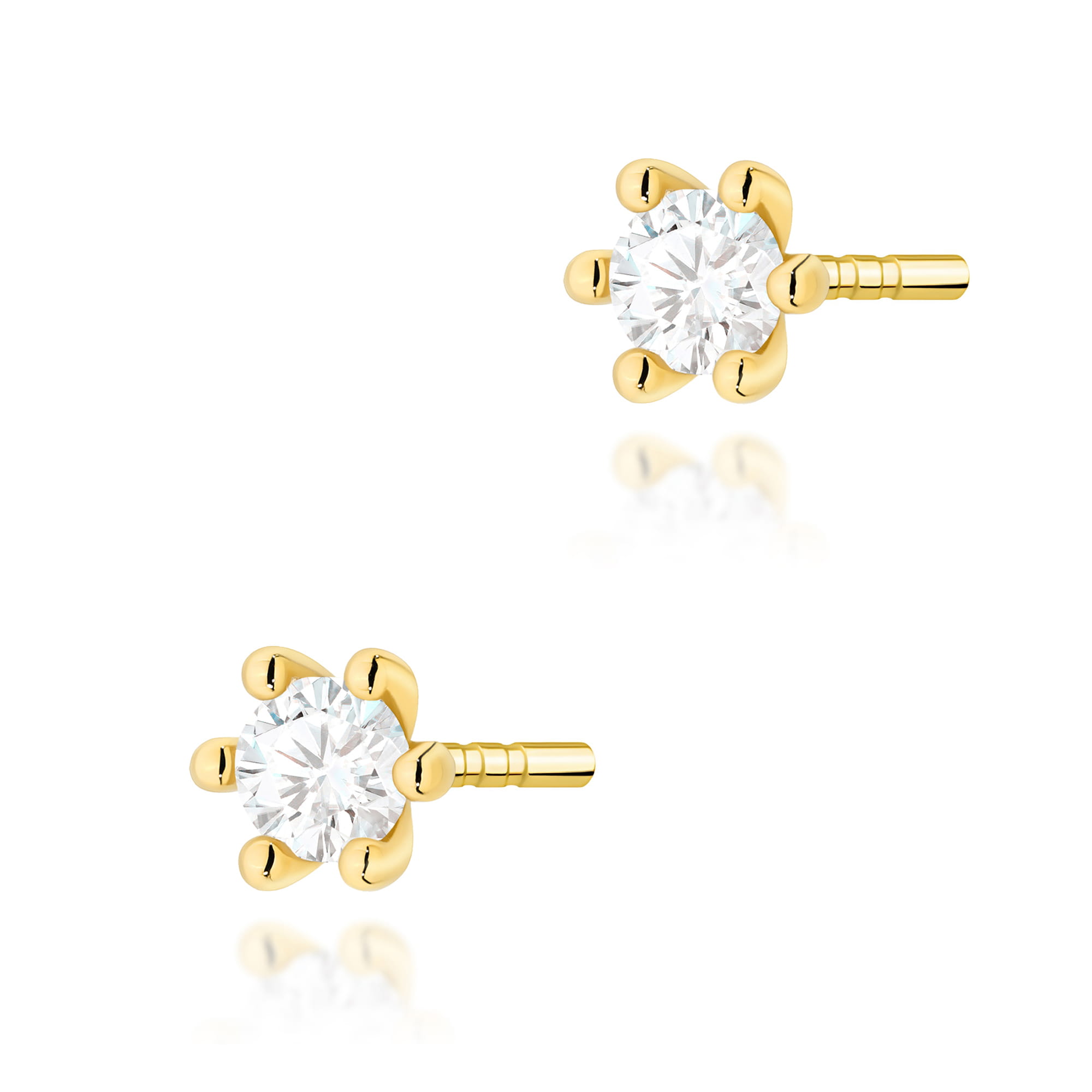 Kolczyki K0222 Diament 2 x 0,10ct żółte złoto