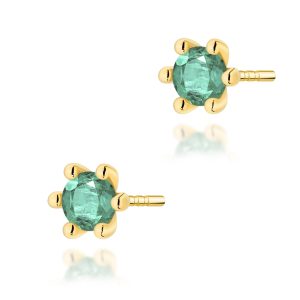 Kolczyki K0222 Szmaragd 2 x 0,30ct żółte złoto