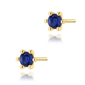 Kolczyki K0222 Szafir 2 x 0,15ct żółte złoto