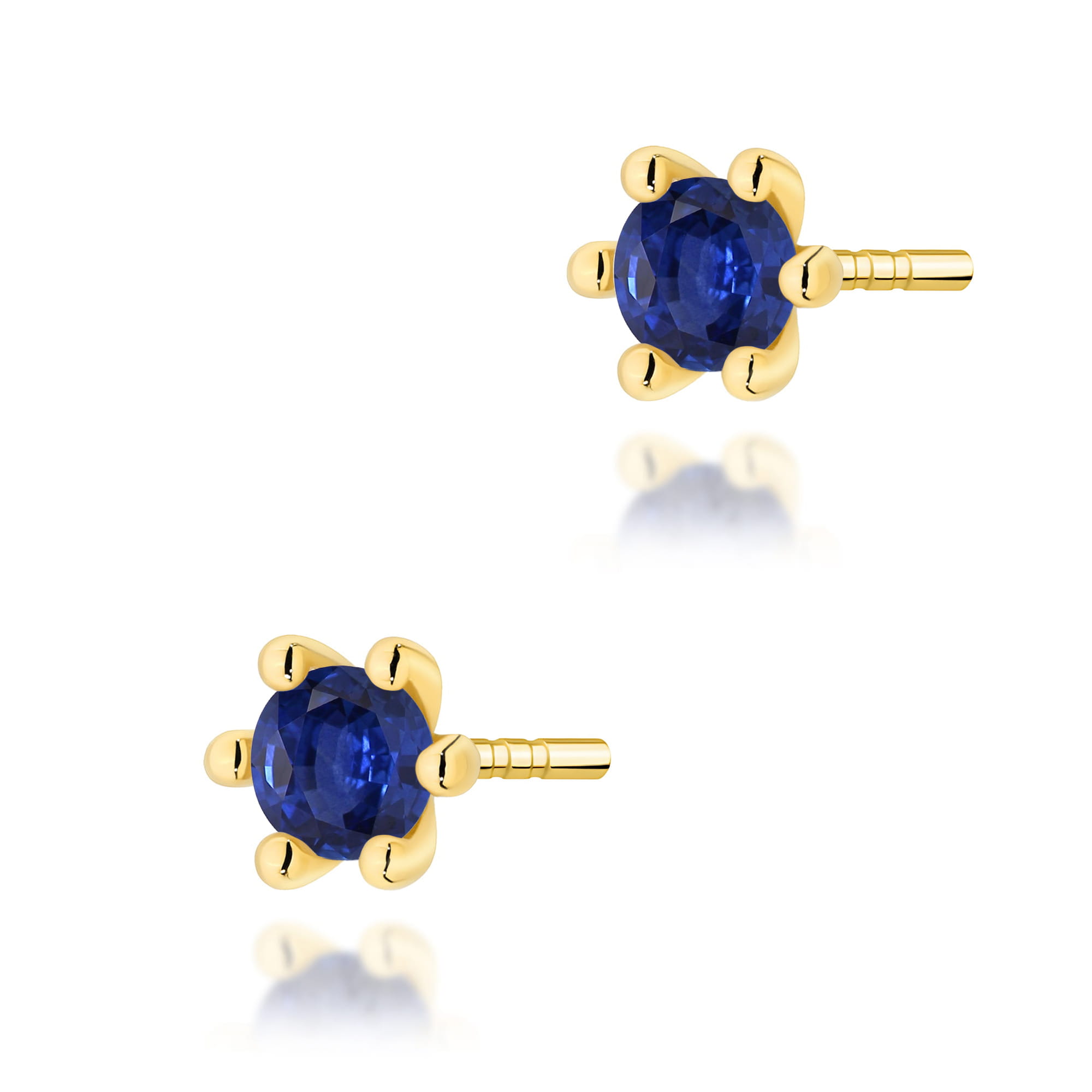 Kolczyki K0222 Szafir 2 x 0,15ct żółte złoto
