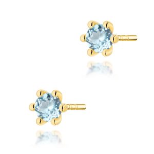 Kolczyki K0222 Topaz Swiss 2 x 0,15ct żółte złoto