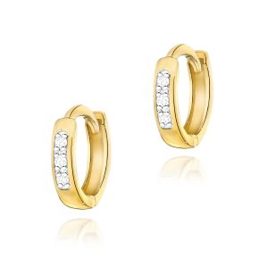 Kolczyki K0235 z diamentami żółte złoto