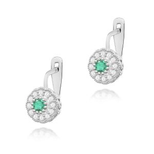 Kolczyki K0284 Szmaragd 2 x 0.30ct białe złoto