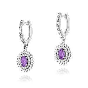 Kolczyki K0303 Ametyst 2 x 0,40ct białe złoto