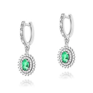 Kolczyki K0303 Szmaragd 2 x 0,40ct białe złoto