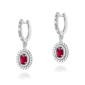 Kolczyki K0303 Rubin 2 x 0,60ct białe złoto