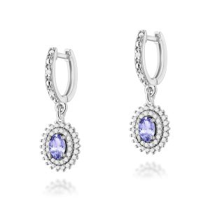Kolczyki K0303 Tanzanit 2 x 0,40ct białe złoto