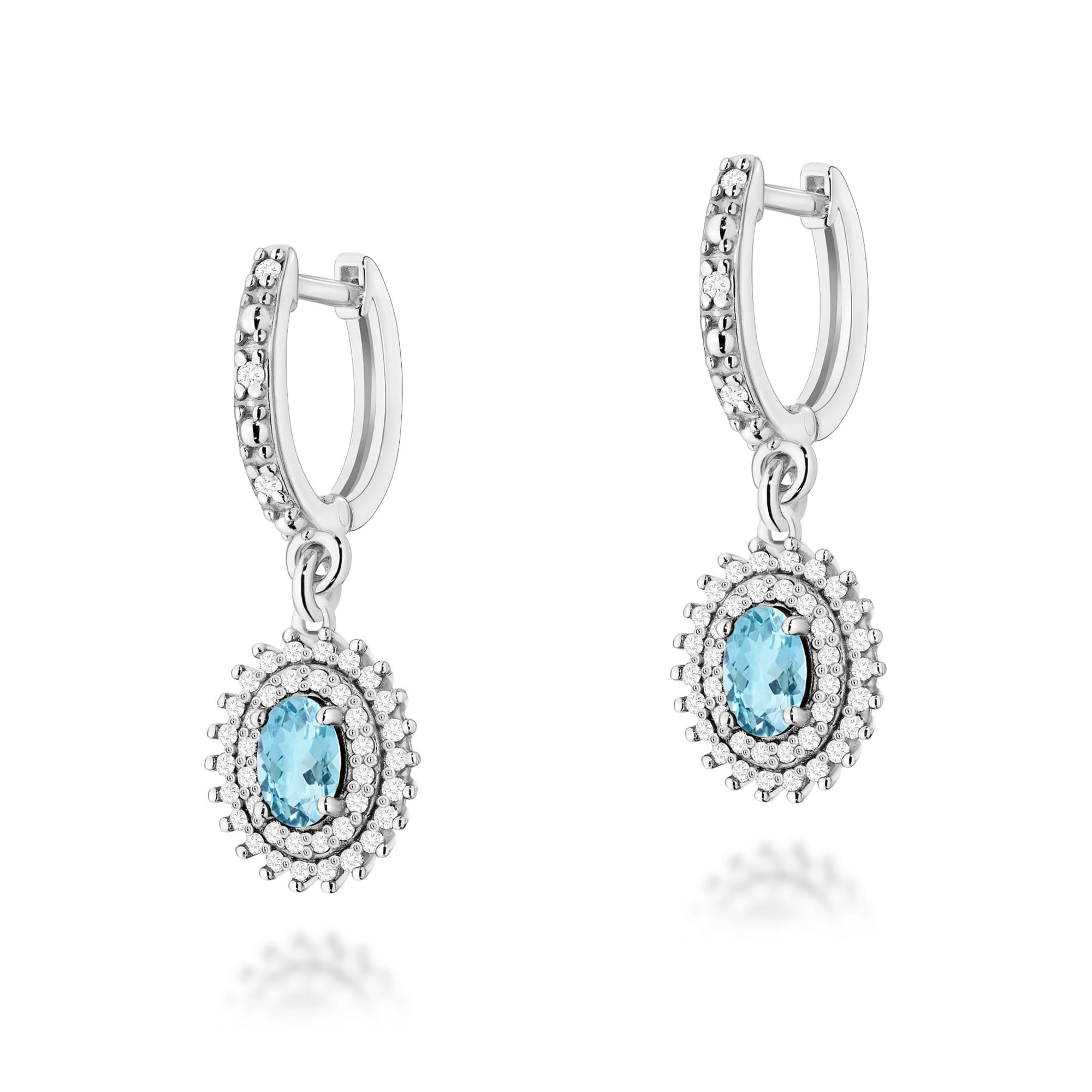 Kolczyki K0303 Topaz Swiss 2 x 0,50ct białe złoto