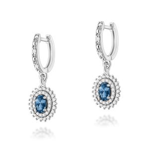 Kolczyki K0303 Topaz London Blue 2 x 0,50ct białe złoto