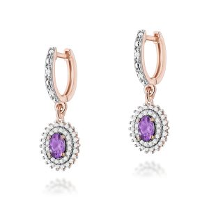 Kolczyki K0303 Ametyst 2 x 0,40ct różowe złoto