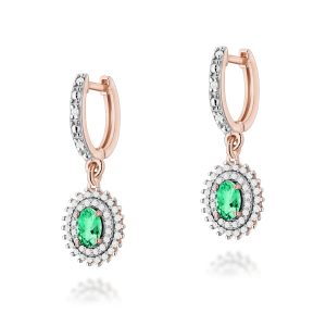 Kolczyki K0303 Szmaragd 2 x 0,40ct różowe złoto