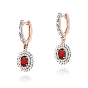 Kolczyki K0303 Granat 2 x 0,50ct różowe złoto