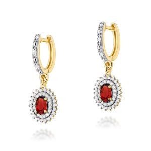 Kolczyki K0303 Granat 2 x 0,50ct żółte złoto