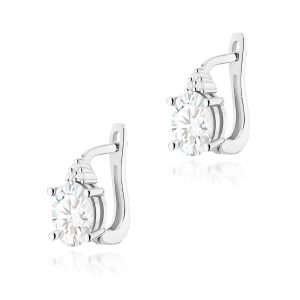 Kolczyki K0308 Diament Laboratoryjny 2 x 0,70ct białe złoto