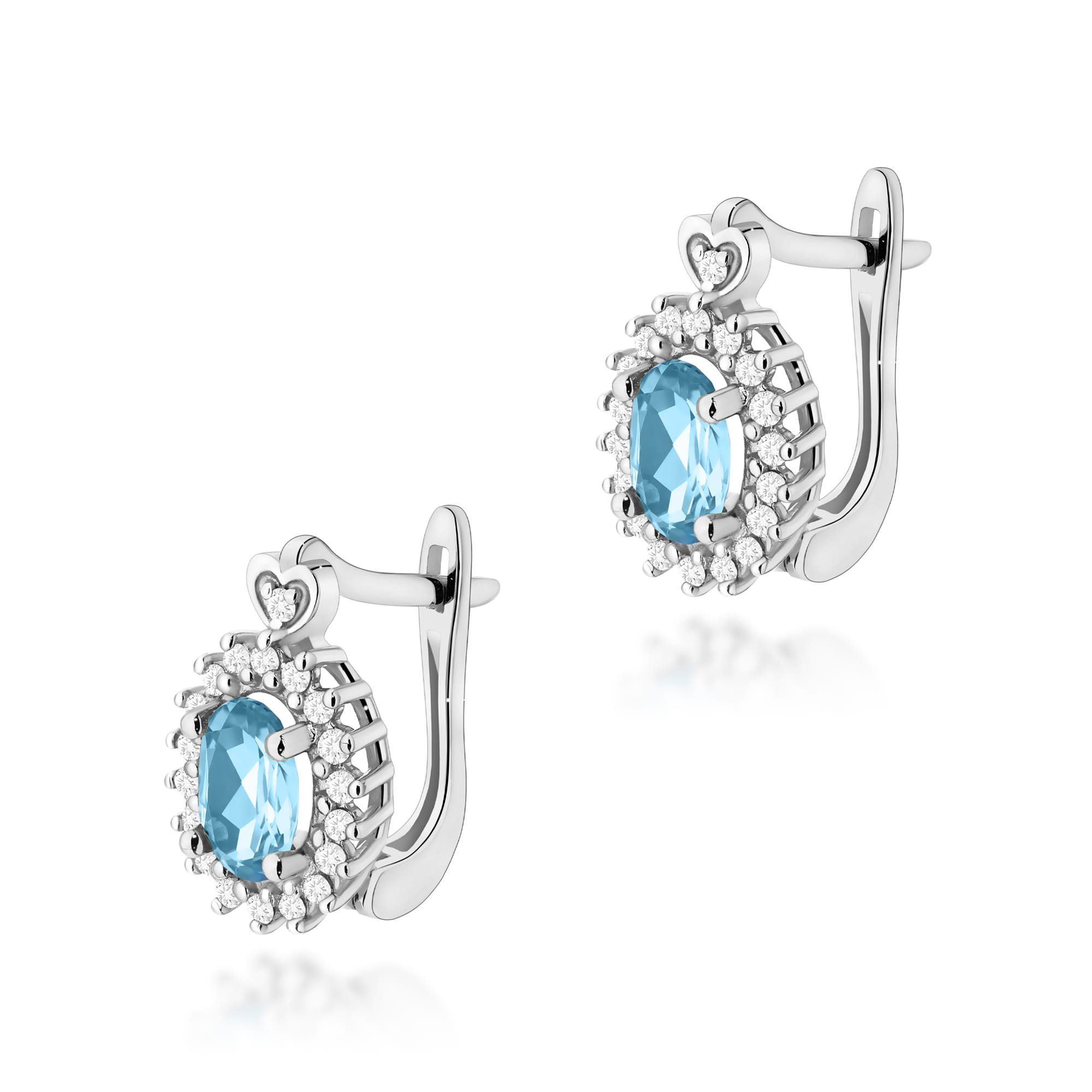 Kolczyki K0312 Topaz Swiss 2 x 0,50ct białe złoto
