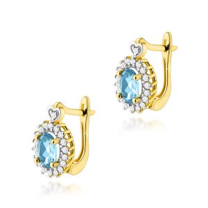 Kolczyki K0312 Topaz Swiss 2 x 0,50ct żółte złoto