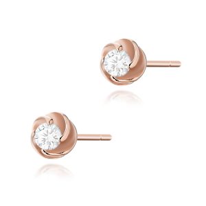 Kolczyki K0329 Diament 2 x 0,08ct różowe złoto