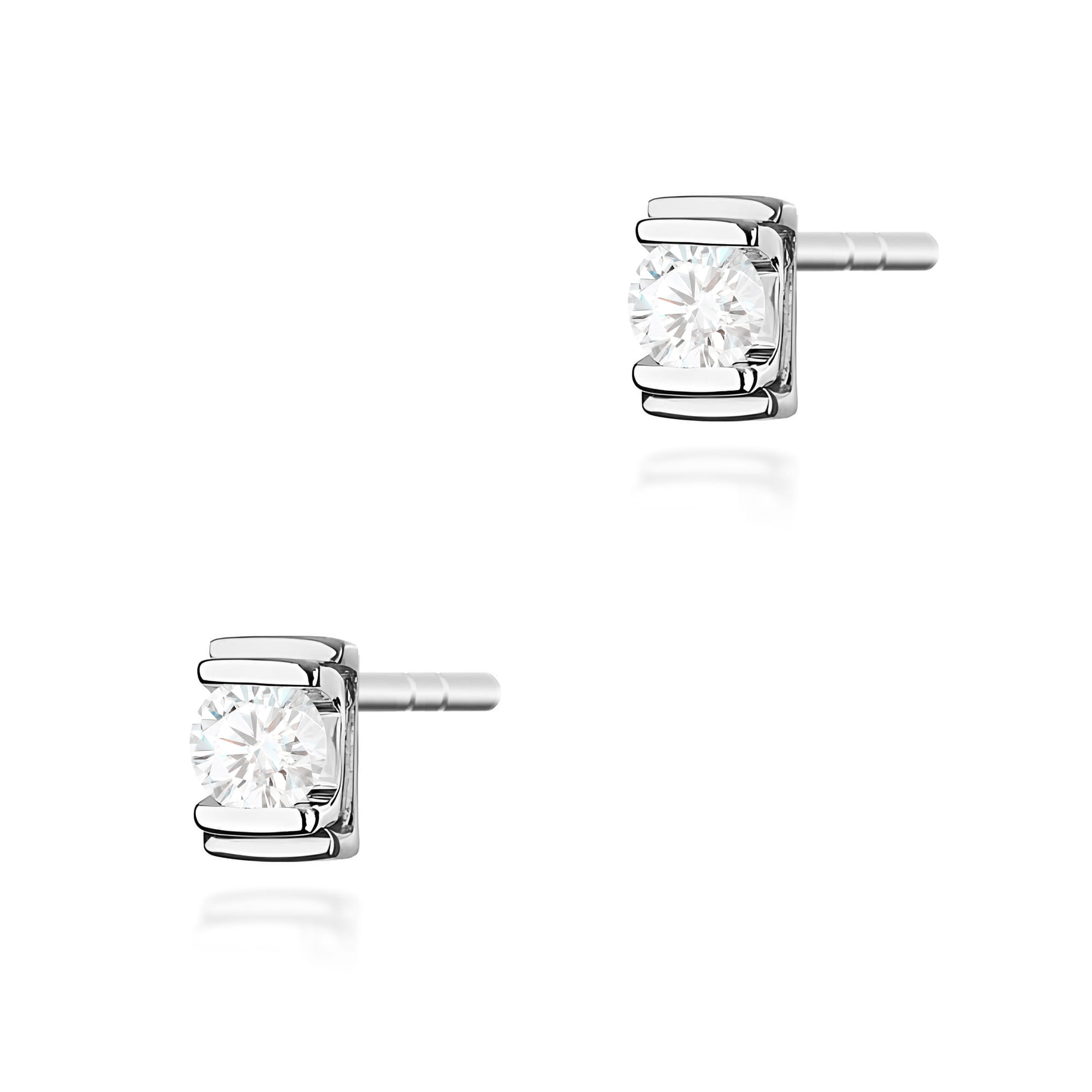 Kolczyki K0343 Diament 2 x 0,10ct białe złoto