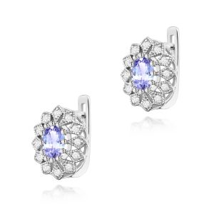 Kolczyki K0354 Tanzanit 2 x 0,40ct białe złoto