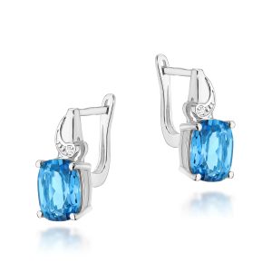 Kolczyki K0400 Topaz Swiss 2 x 2,40ct białe złoto