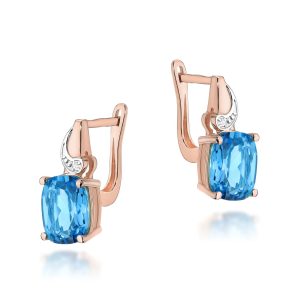 Kolczyki K0400 Topaz Swiss 2 x 2,40ct różowe złoto