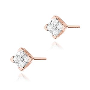 Kolczyki K0402 z diamentami różowe złoto