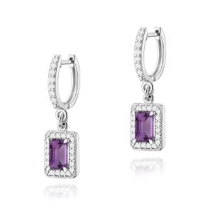 Kolczyki K0422 Ametyst 2 x 0,50ct białe złoto