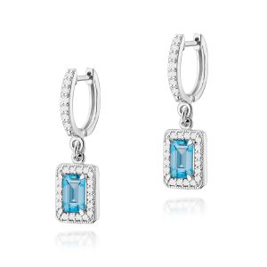 Kolczyki K0422 Topaz Swiss 2 x 0,65ct białe złoto