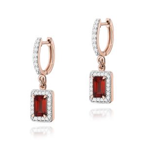 Kolczyki K0422 Granat 2 x 0,70ct różowe złoto