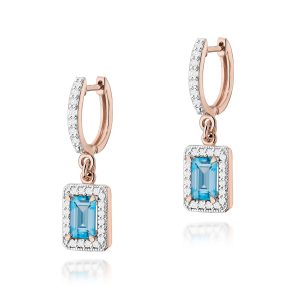 Kolczyki K0422 Topaz Swiss 2 x 0,65ct różowe złoto