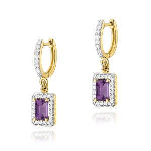 Kolczyki K0422 Ametyst 2 x 0,50ct żółte złoto
