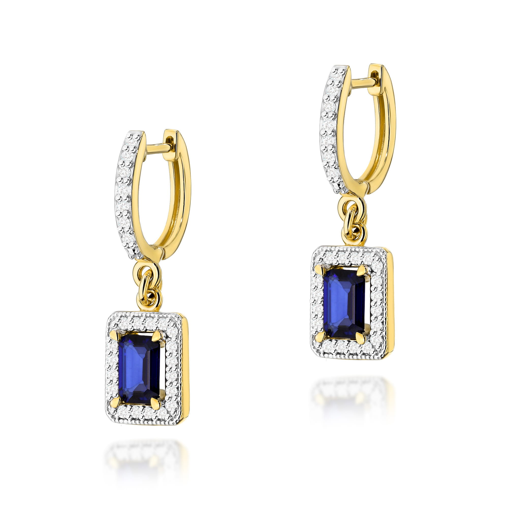 Kolczyki K0422 Szafir 2 x 0,60ct żółte złoto