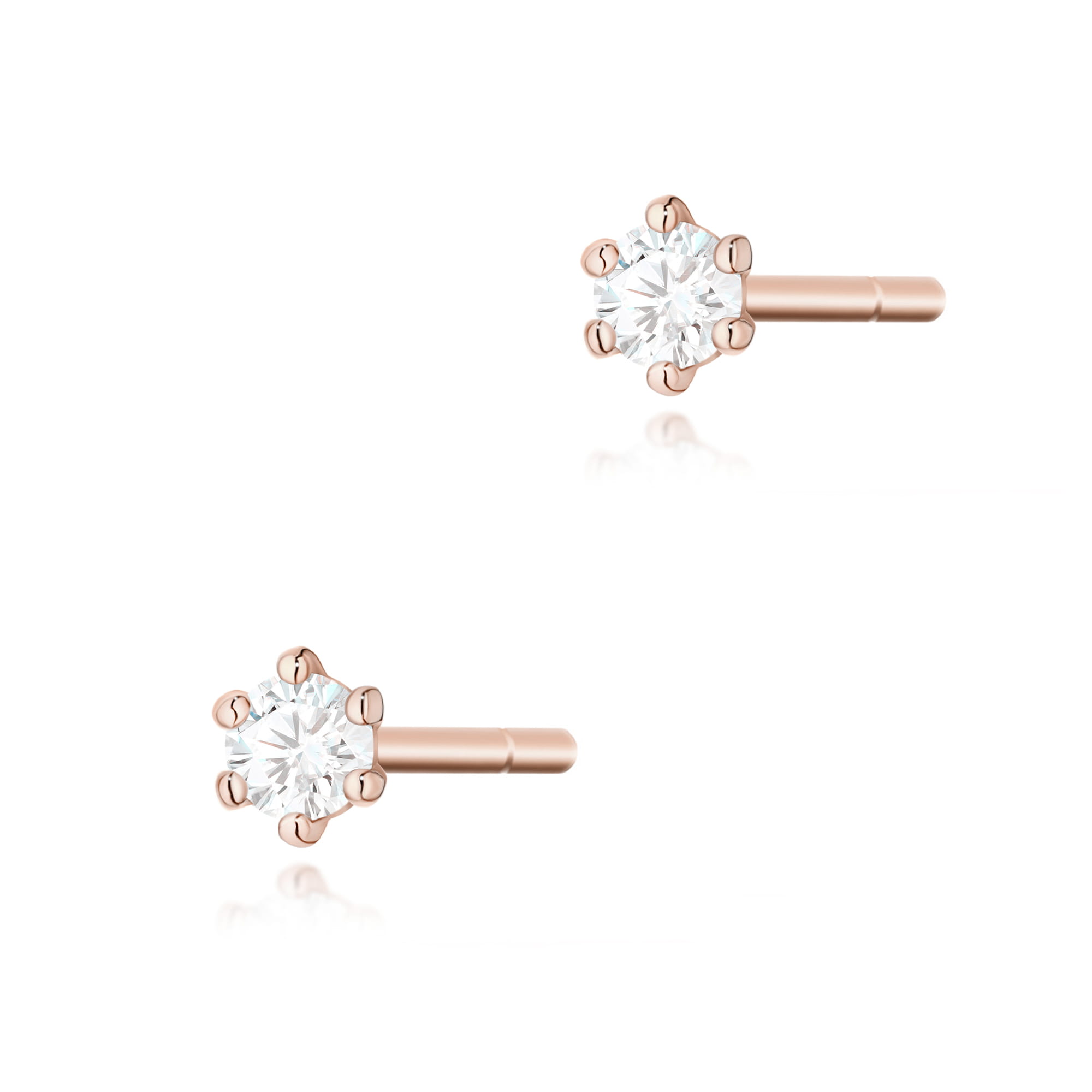 Kolczyki K0501 Diament 2 x 0,05ct różowe złoto