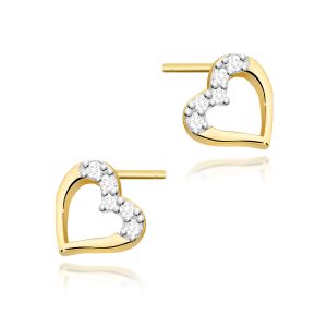 Kolczyki K0503 z diamentami żółte złoto