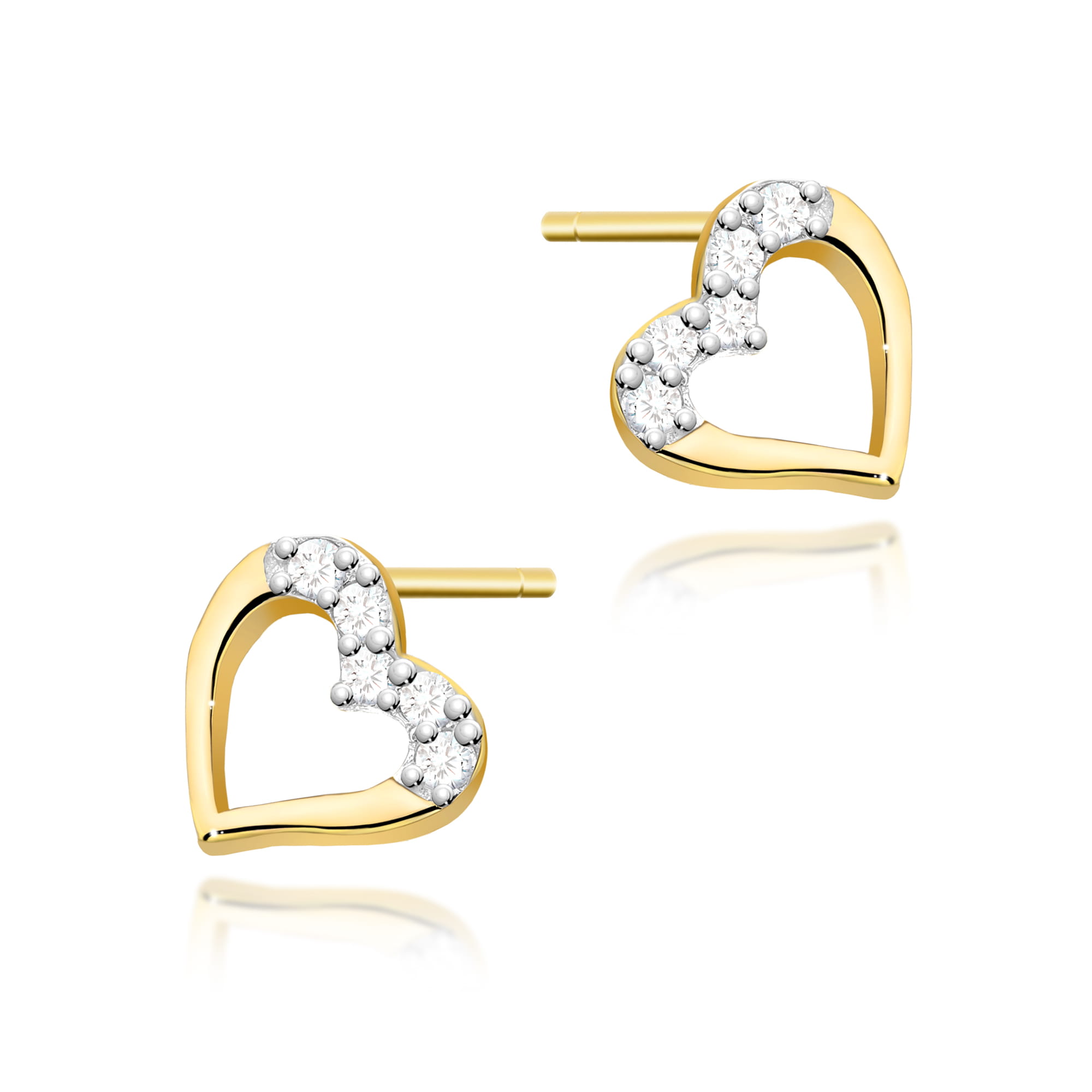 Kolczyki K0503 z diamentami żółte złoto
