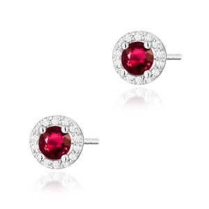 Kolczyki K0509 Rubin 2 x 0,60ct białe złoto