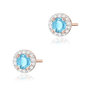 Kolczyki K0509 Topaz 2 x 0,50ct różowe złoto