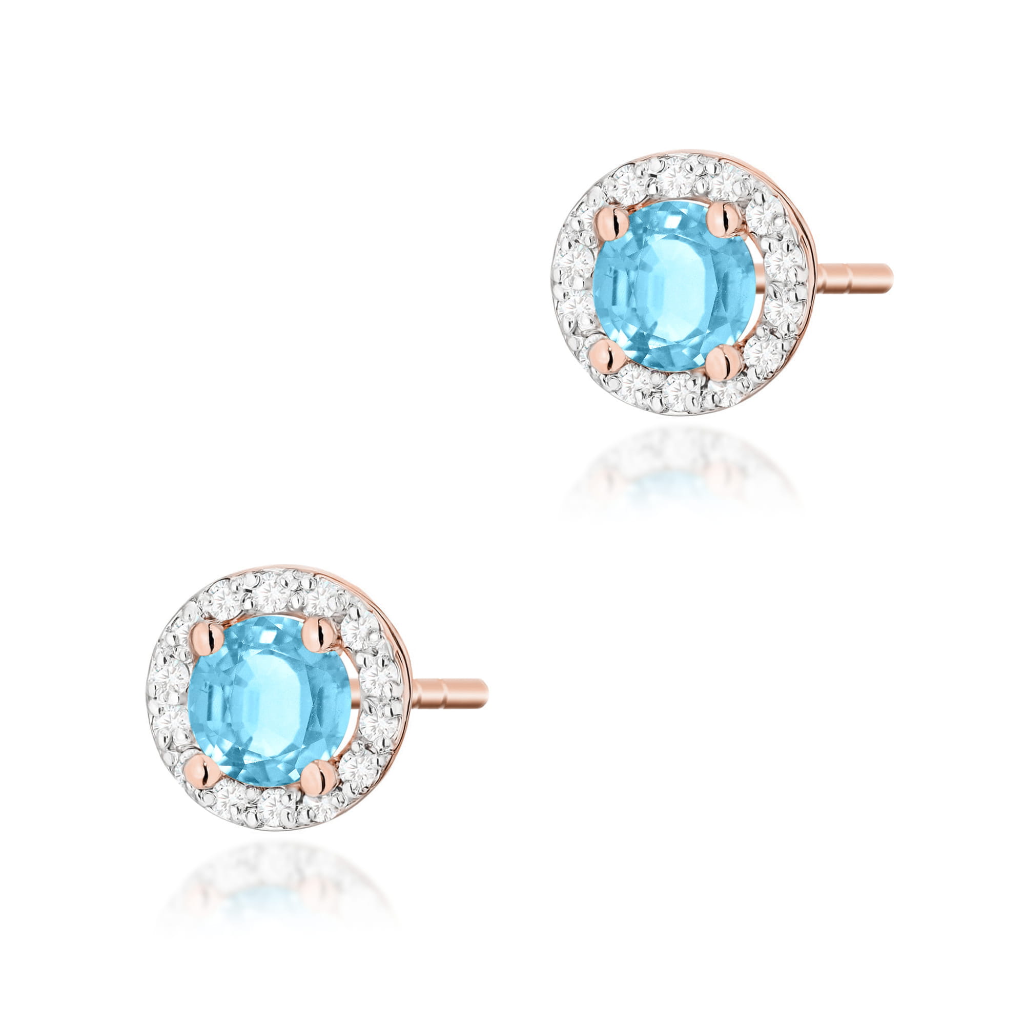 Kolczyki K0509 Topaz 2 x 0,50ct różowe złoto