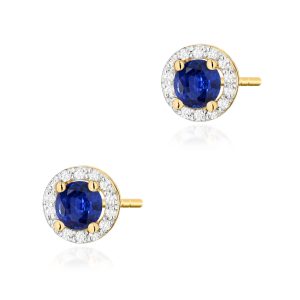 Kolczyki K0509 Szafir 2 x 0,50ct żółte złoto