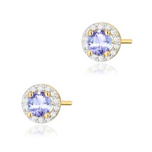 Kolczyki K0509 Tanzanit 2 x 0,50ct żółte złoto