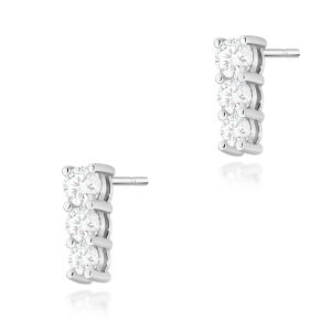 Kolczyki K0511 z diamentami białe złoto