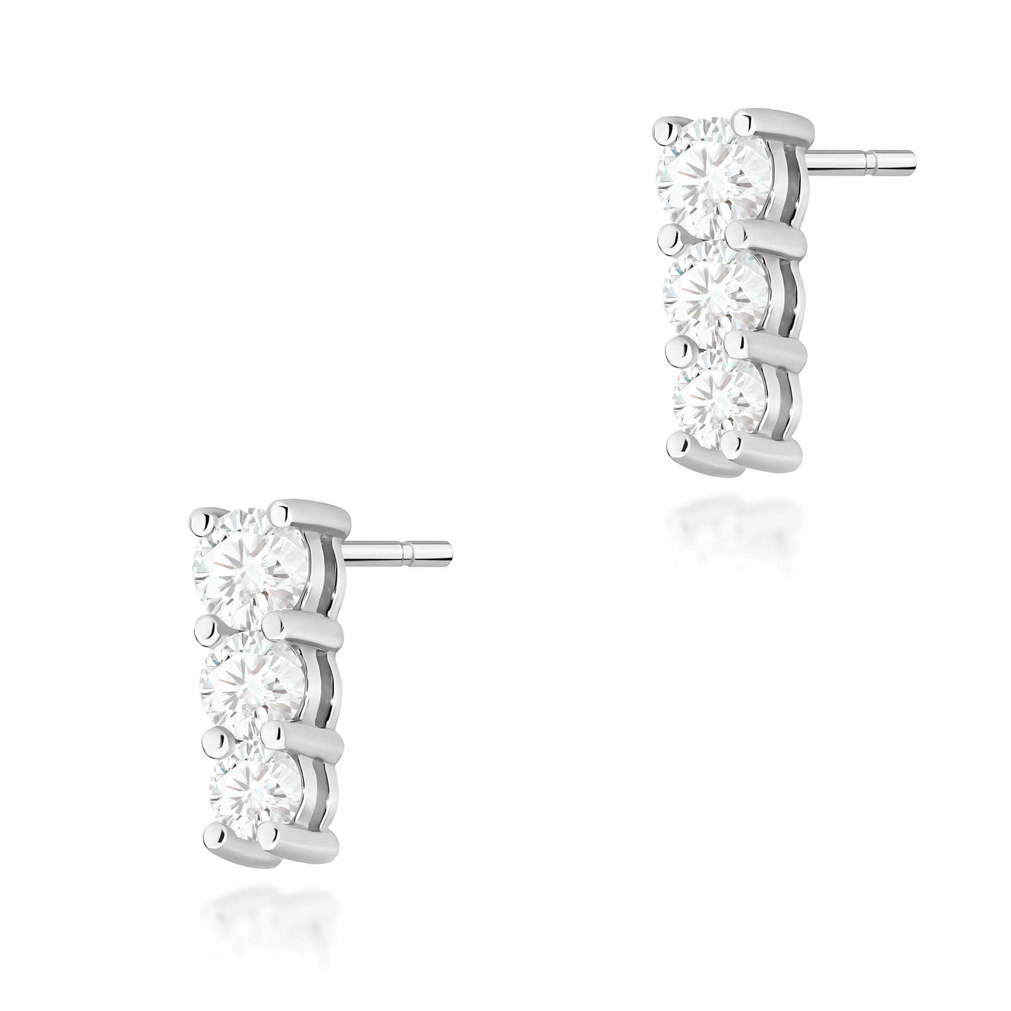 Kolczyki K0511 z diamentami białe złoto