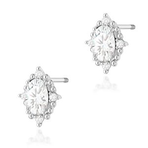Kolczyki K0512 Diament Laboratoryjny 2 x 0,25ct białe złoto sztyft zakręcany
