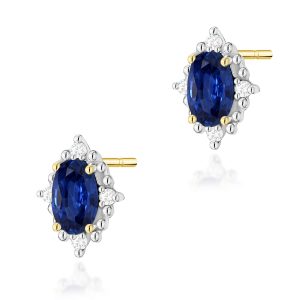 Kolczyki K0512 Szafir 2 x 0,30ct żółte złoto