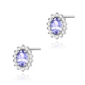 Kolczyki K0514 Tanzanit 2 x 0,40ct białe złoto