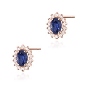 Kolczyki K0514 Szafir 2 x 0,70ct różowe złoto