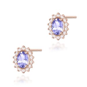 Kolczyki K0514 Tanzanit 2 x 0,40ct różowe złoto