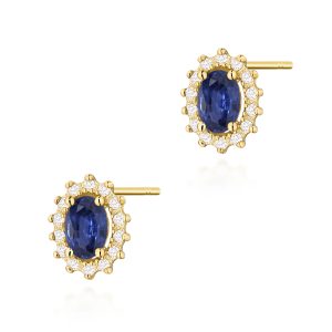 Kolczyki K0514 Szafir 2 x 0,70ct żółte złoto