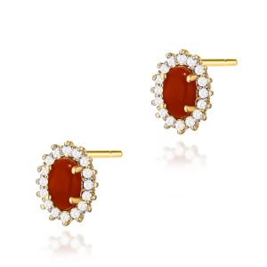 Kolczyki K0569 Koral 2 x 0,20ct żółte złoto
